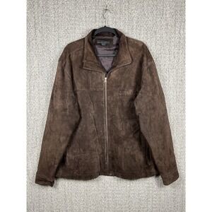 Metropolitan View Suede Full Zip Jacket Men's Large 100% Leather